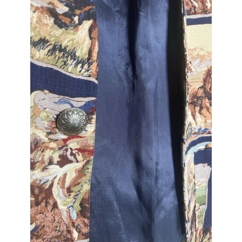 Vintage WRAPS Collection Texas Tapestry Blazer Western‎ Southwestern Size SM